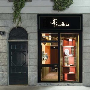 Pomellato boutique in Milan at 17 via Montenapoleone, designed by Dimore Studio and inaugurated this year in June.