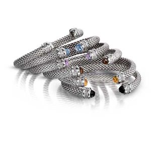 Phillip Gavriel ‘Popcorn’ bangles in sterling silver and precious stones