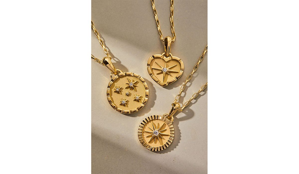 Yellow gold and diamond pendants by Pamela Zamore