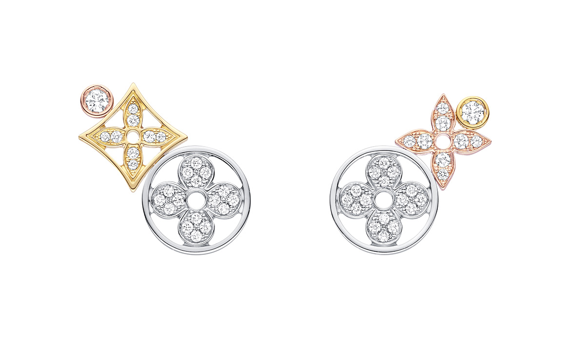 Louis Vuitton Diamond Paved Idylle Blossom LV Logo Necklace