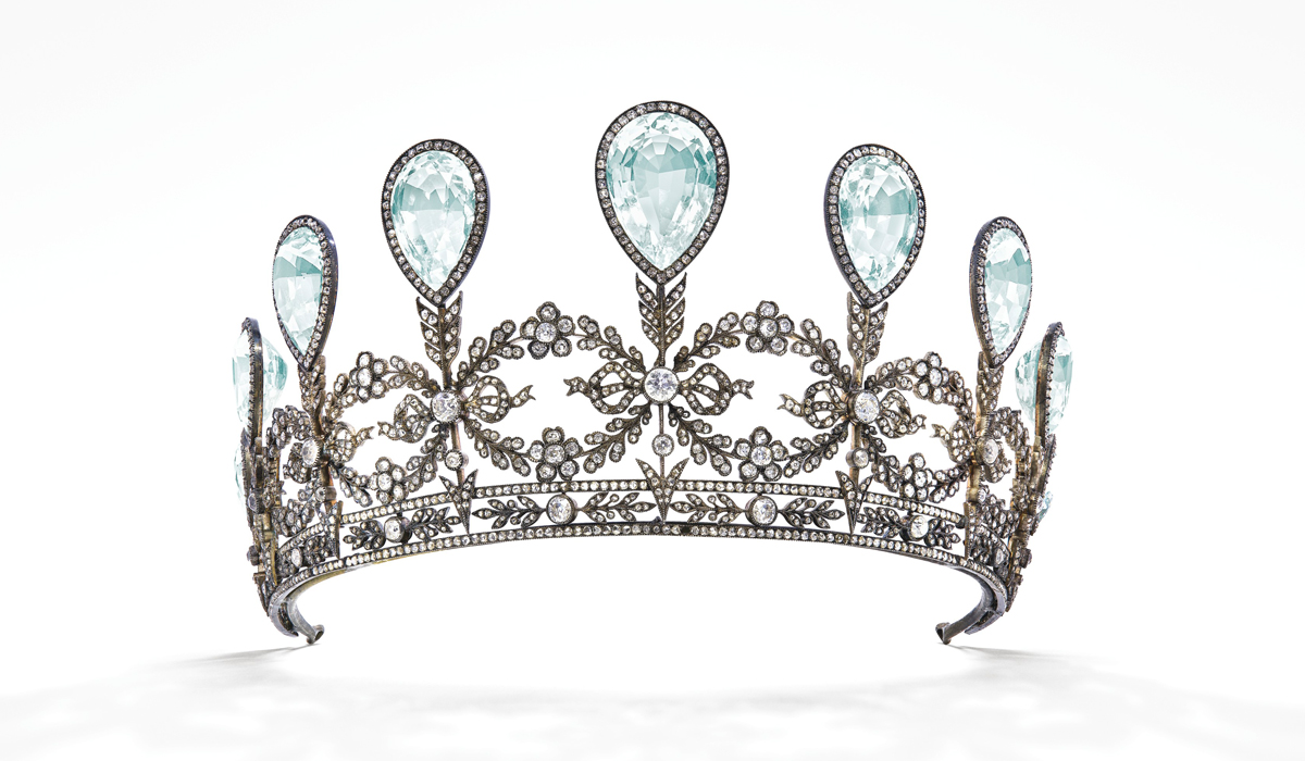 aquamarine and diamond tiara by Fabergé 