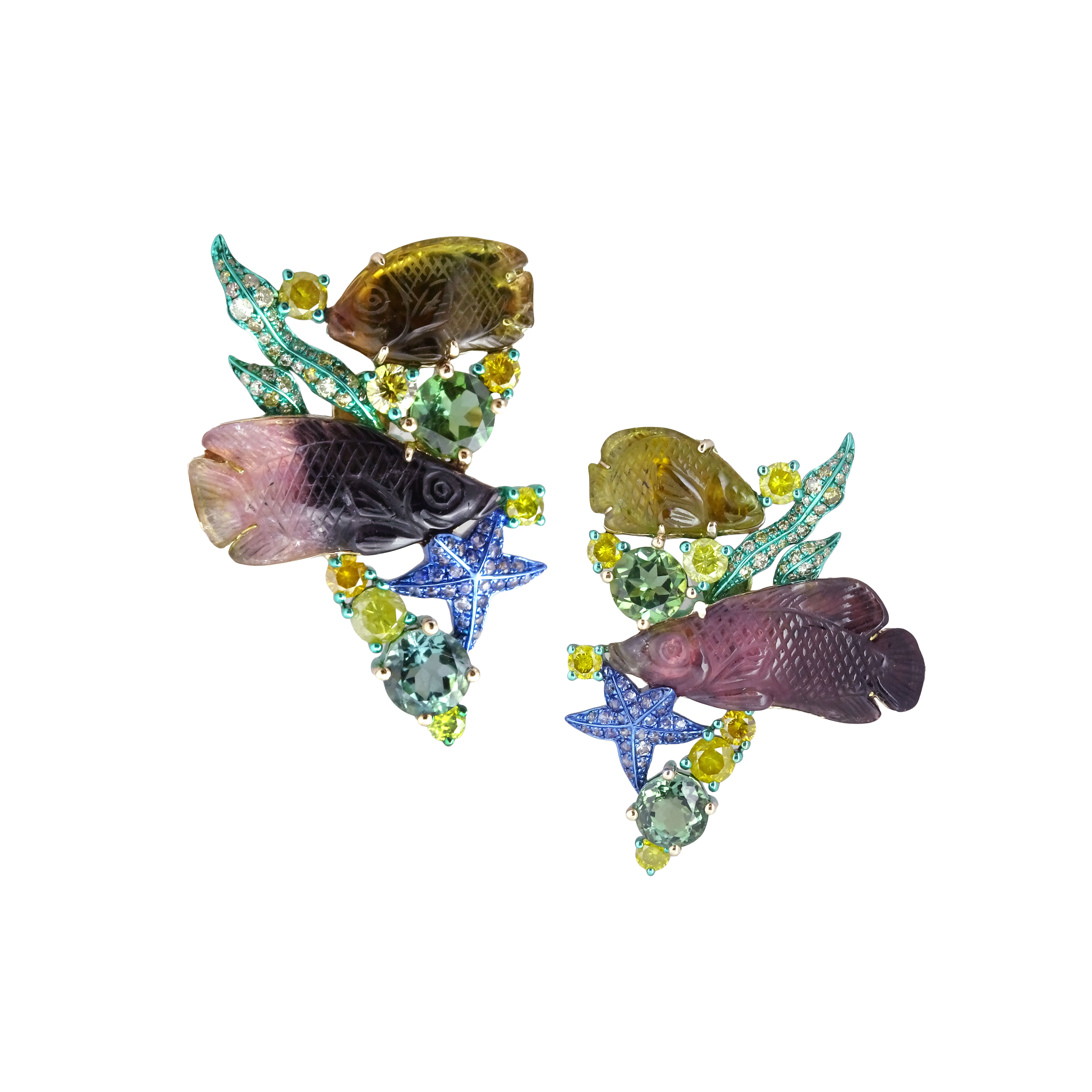 AUSTY LEE ER22 04600 The Rainbow of Great Barrier Reef Earrings