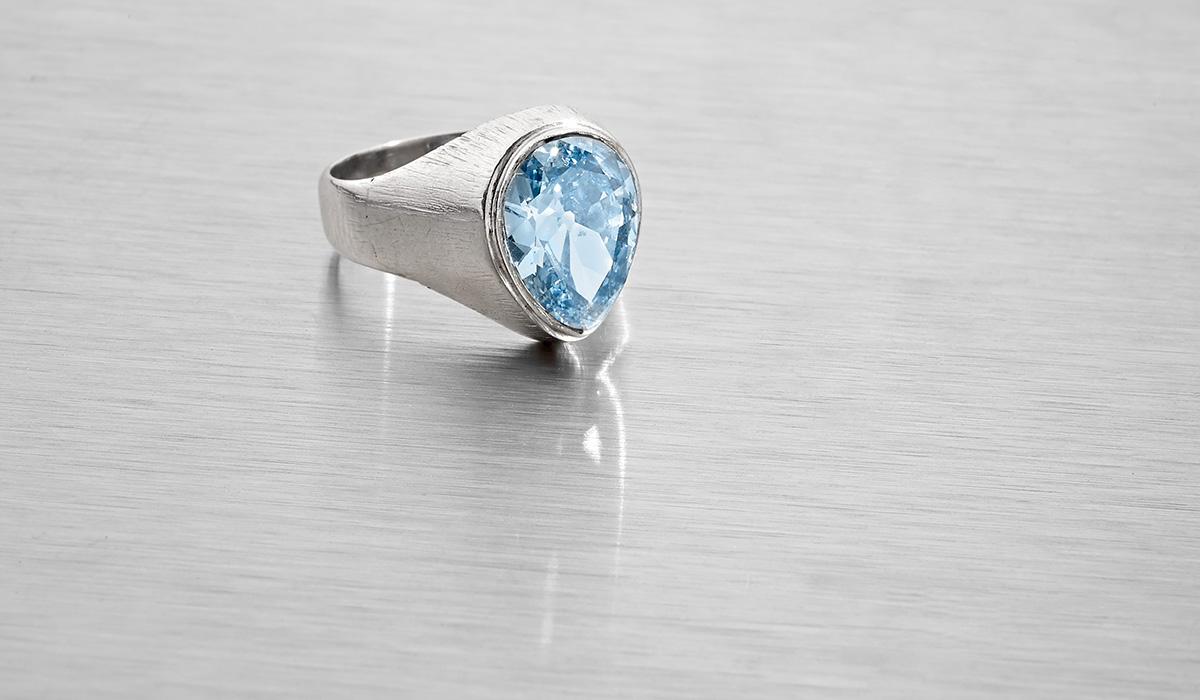 Blue Diamond Ring