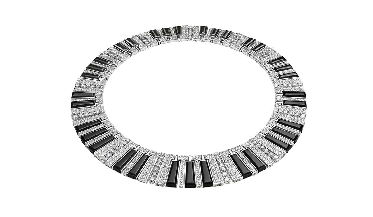  Onyx and diamond Synthetiser necklace, Wild Pop collection, Bulgari High Jewelry.