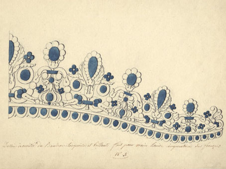 Half of the turquoise headband and brilliant made for Mairie Louise Empress of France, 1811