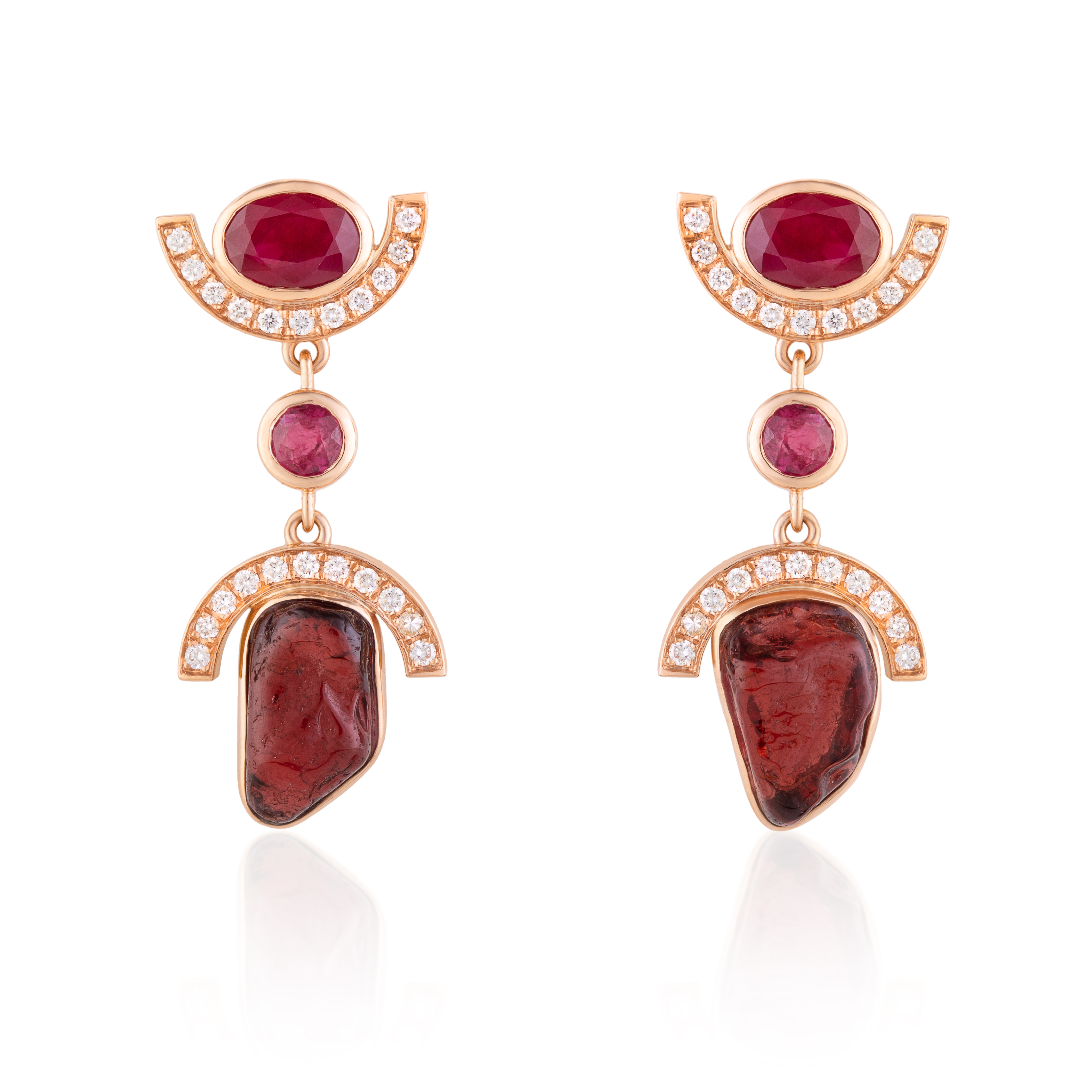 Clara ChehabIrene medium sequence earrings red