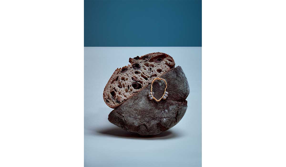 Daphne Dual brass earring with semiprecious stones, VOODOO JEWELS BY LIVIA LAZZARI