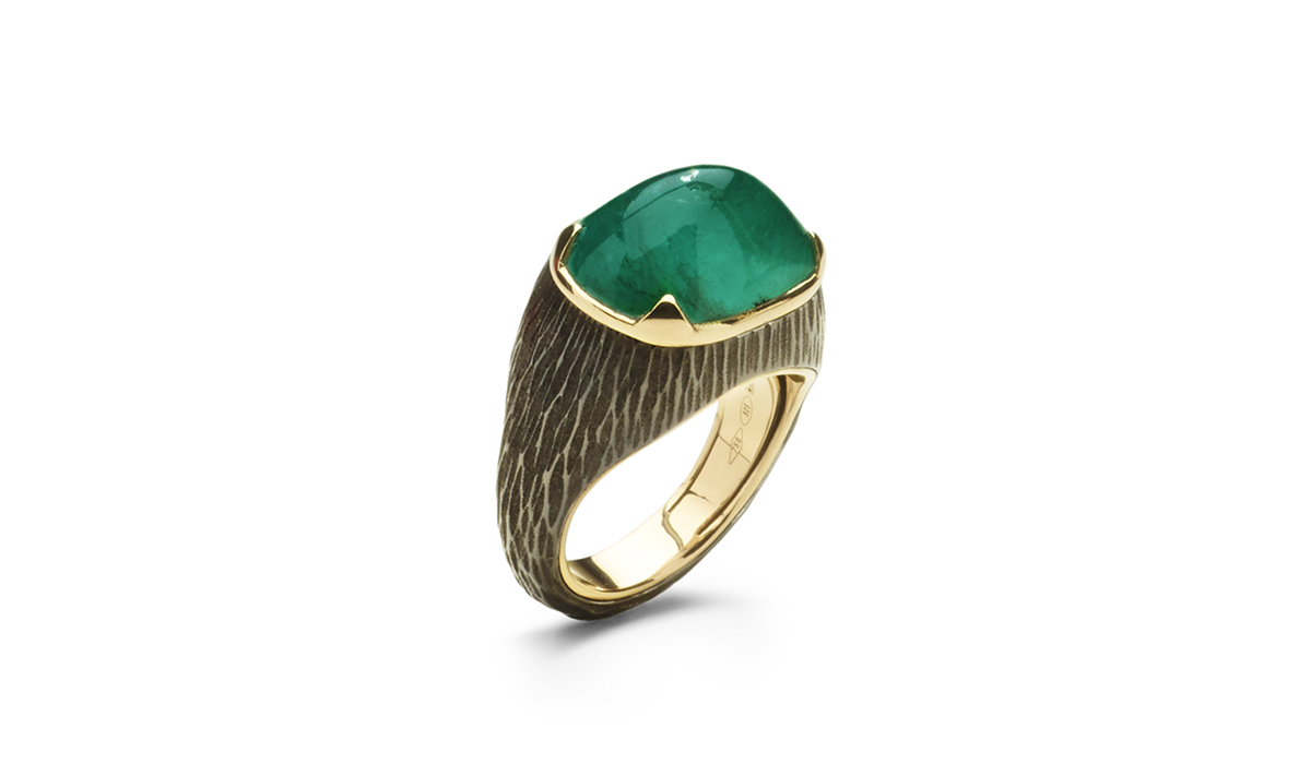Emerald ring pan coupe by Antonini
