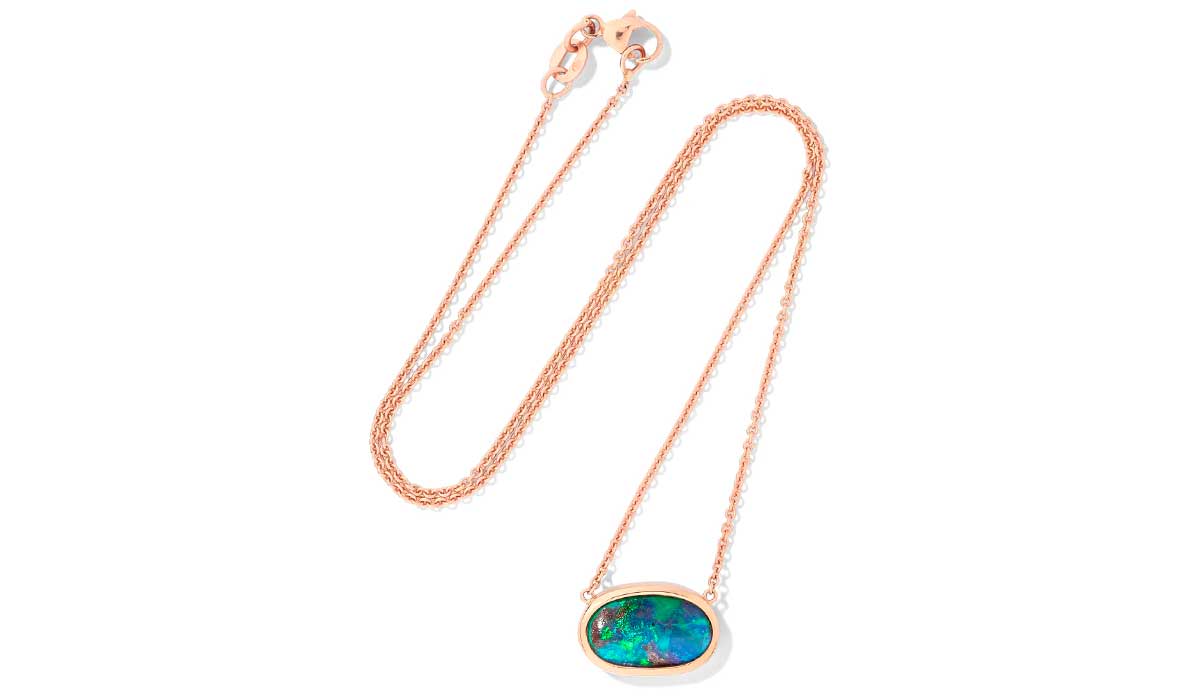 Rose gold opal necklace. Kimberly McDonald.