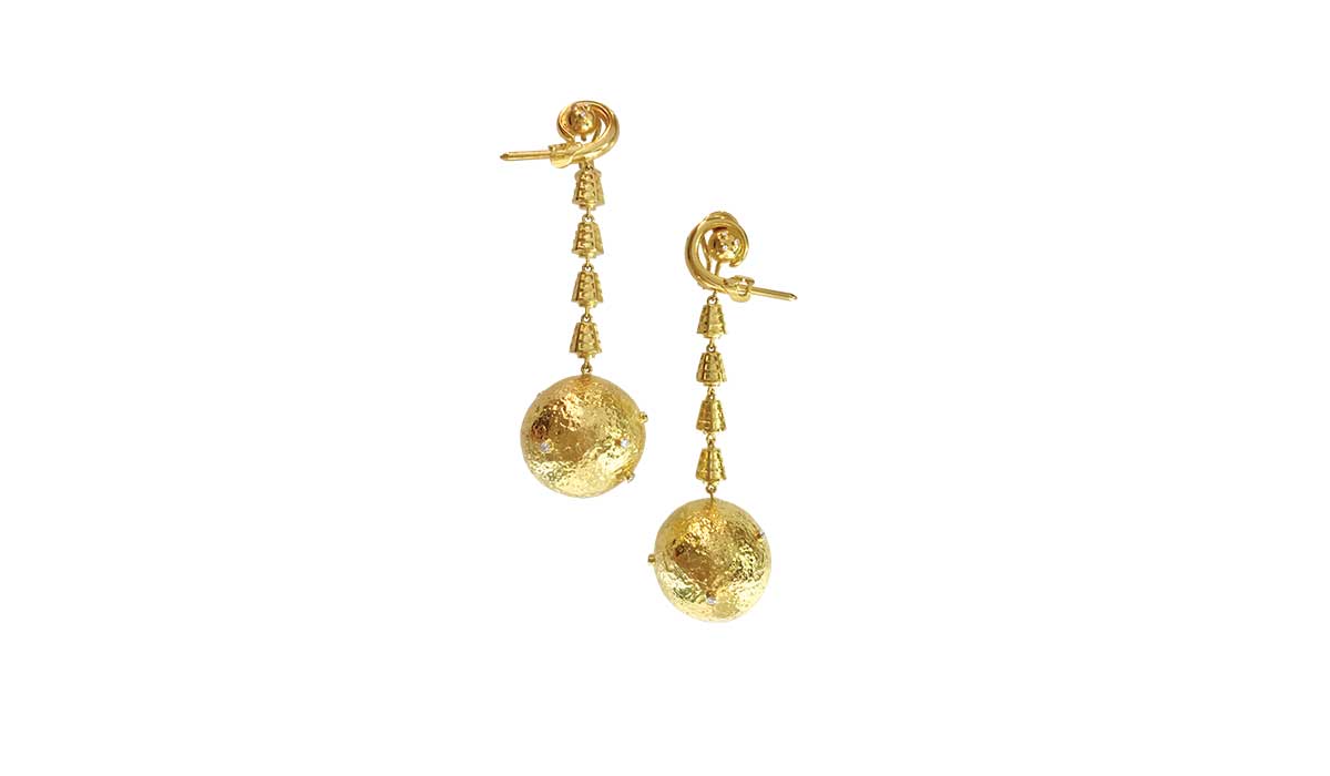 Gold and Ruby Apollo earrings 