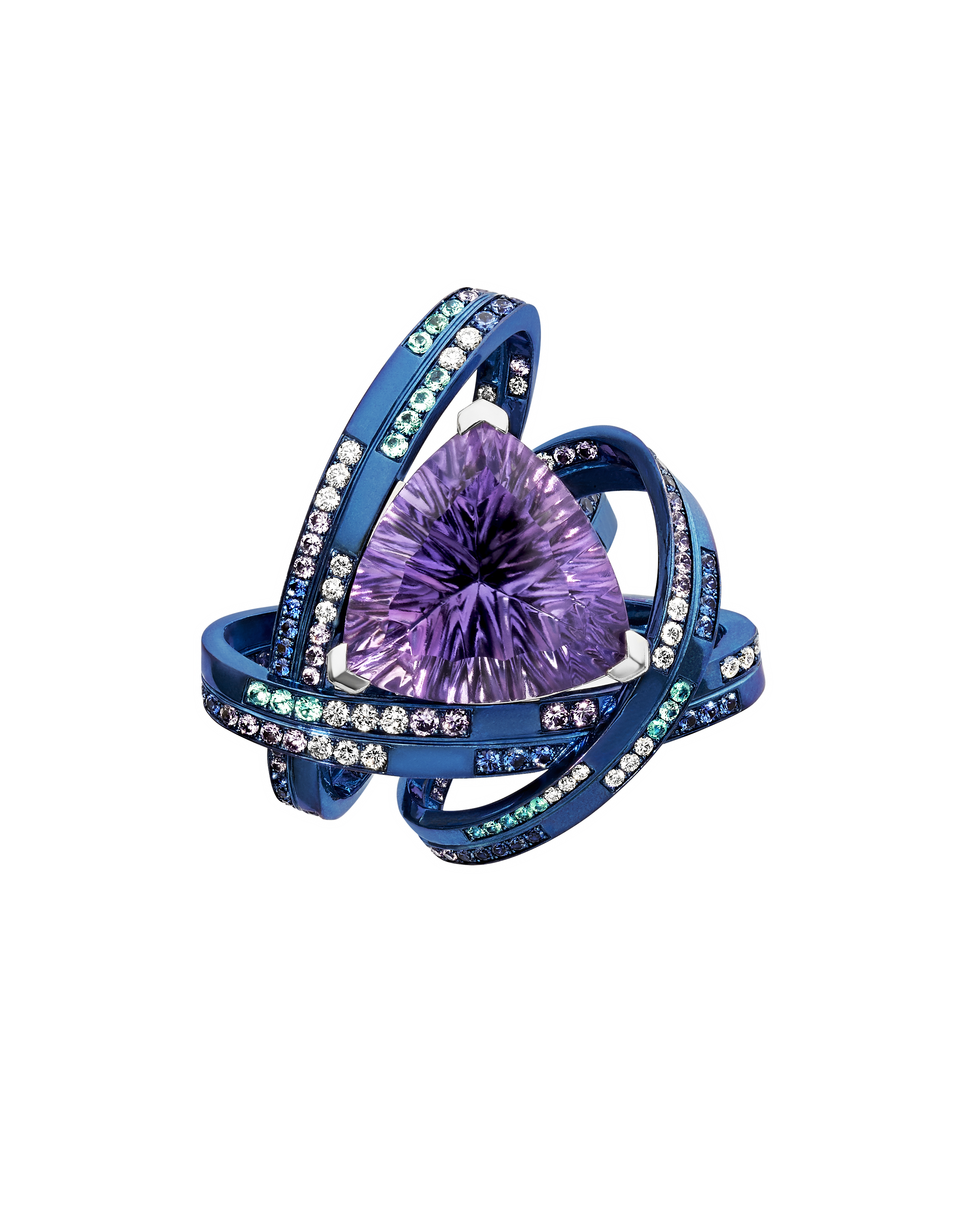 Rocket Girl 18K WG PA TI WD BLS PLS Paraiba Tourmaline