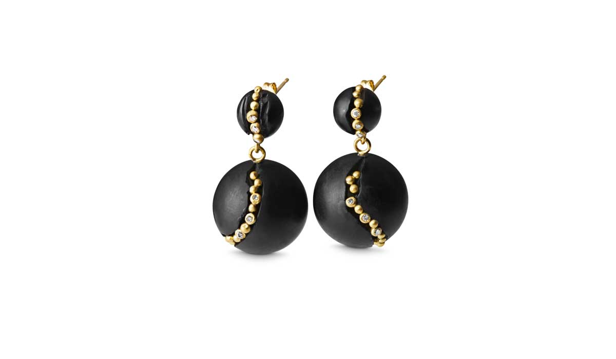 Champagne diamond ball earrings, Jacqueline Cullen