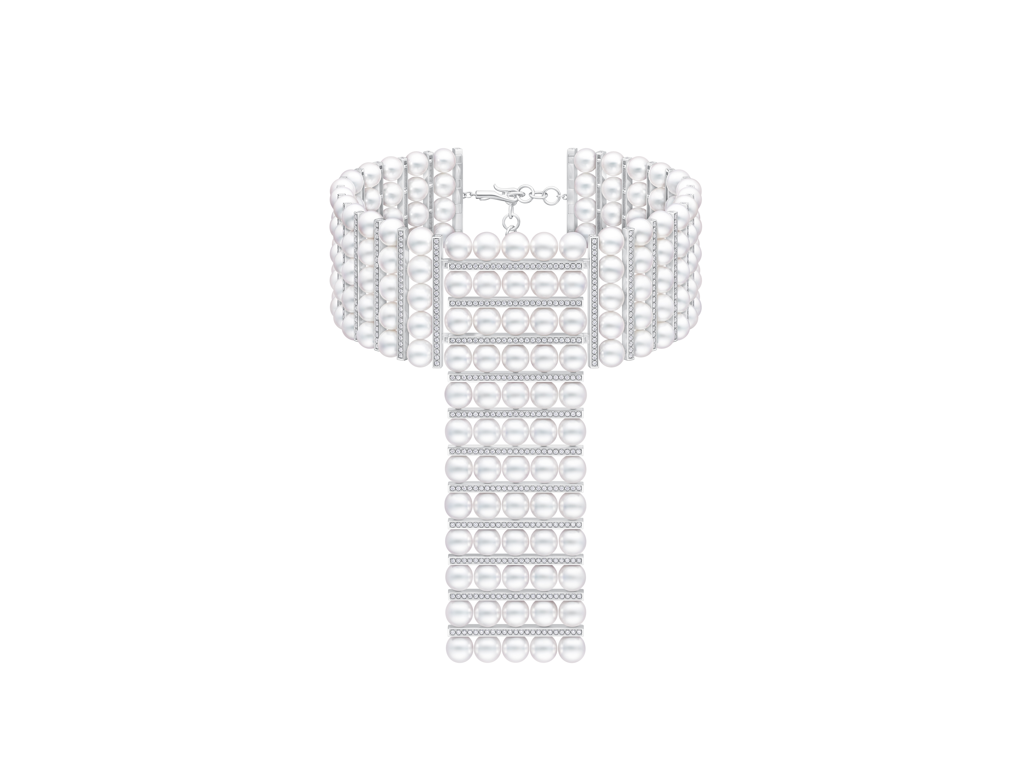 TASAKI CollectionLine balancepalace 2024 Choker P 17237 WG AkoyaPearlWhite Diamonds RGB
