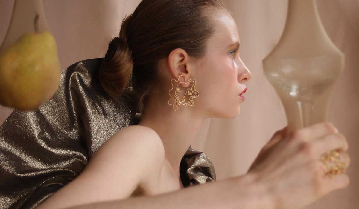 Paloma, René and Olga earrings and ring by Brazilian designer Paola Vilas.