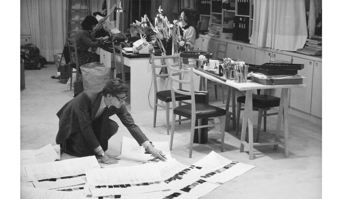Yves Saint Laurent in his studio