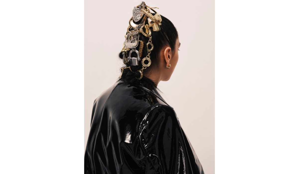 Selection of gold and silver buckles.