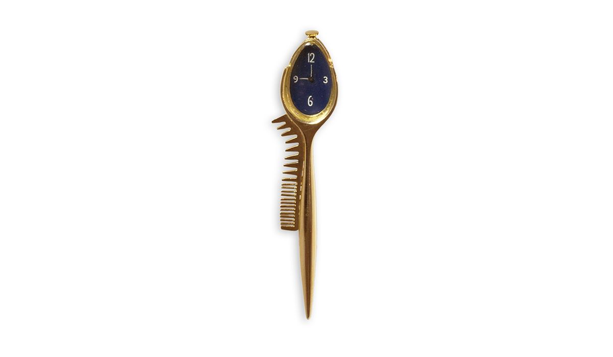 Salvador Dalì, Cuillère avec montre-peigne brooch, 1957