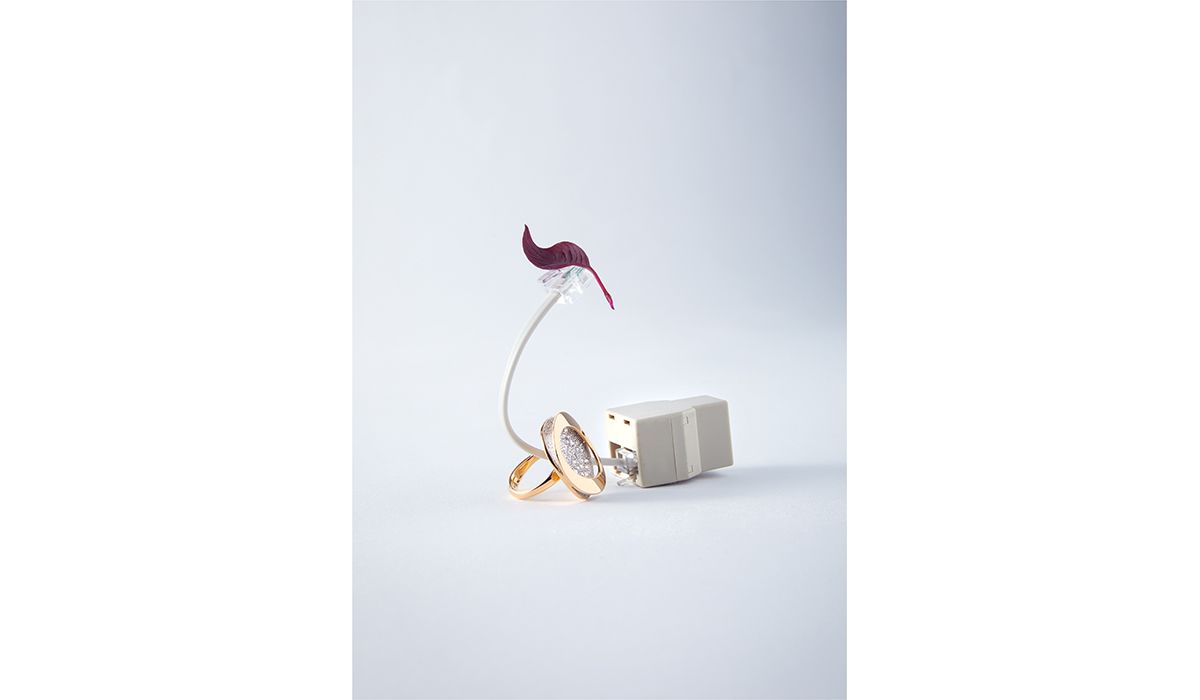 Gold Atolli ring with diamonds. Antonini Milano