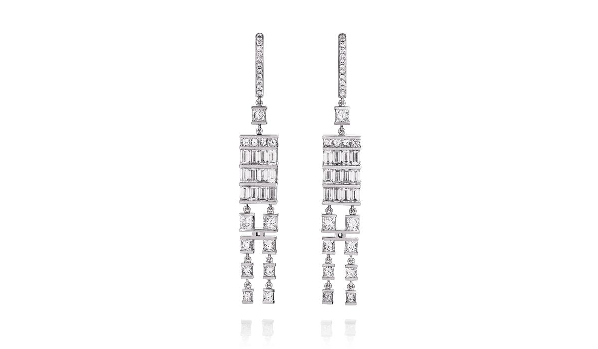 hans d.krieger asian waterfall diamond earrings