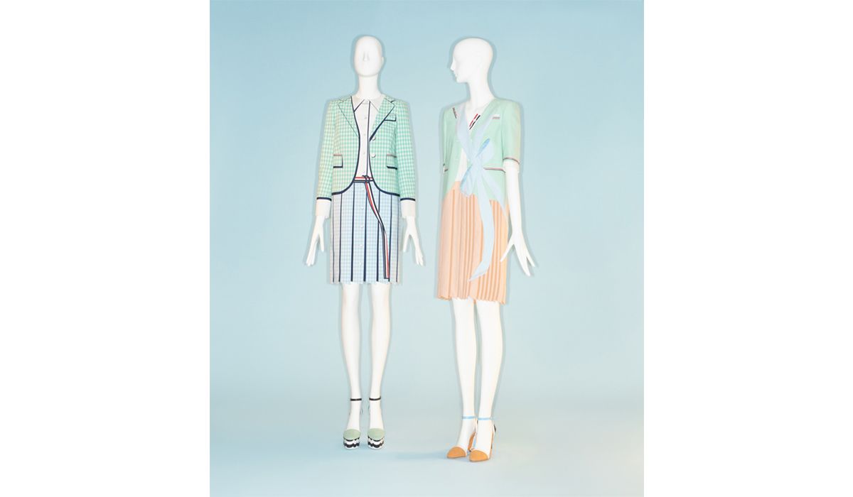 Thom Browne (American, born 1965). Ensembles, spring/summer 2017. The Metropolitan Museum of Art, New York, Gift of Thom Browne, 2018 (2018.134.1a–d [left]) (2018.134.2a–f [right]). Photo © Johnny Dufort, 2018