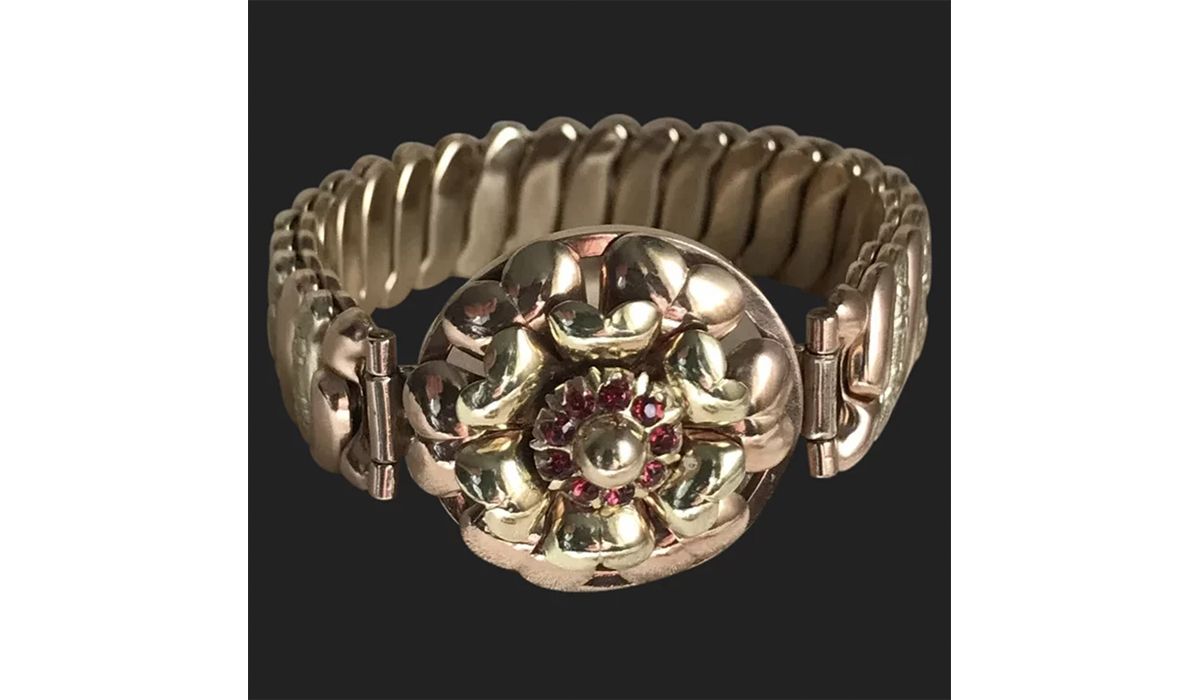 Bracelet Expansion Sweetheart Stretch World WarII Gold-Filled c1940’s
