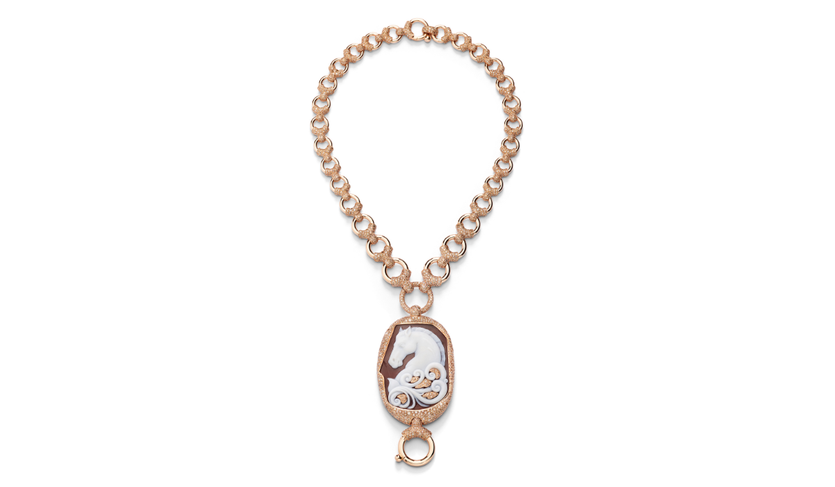 POMELLATO STILE LIBERO HIGH JEWELRY, DRESSAGE CAMEO necklace and pendant