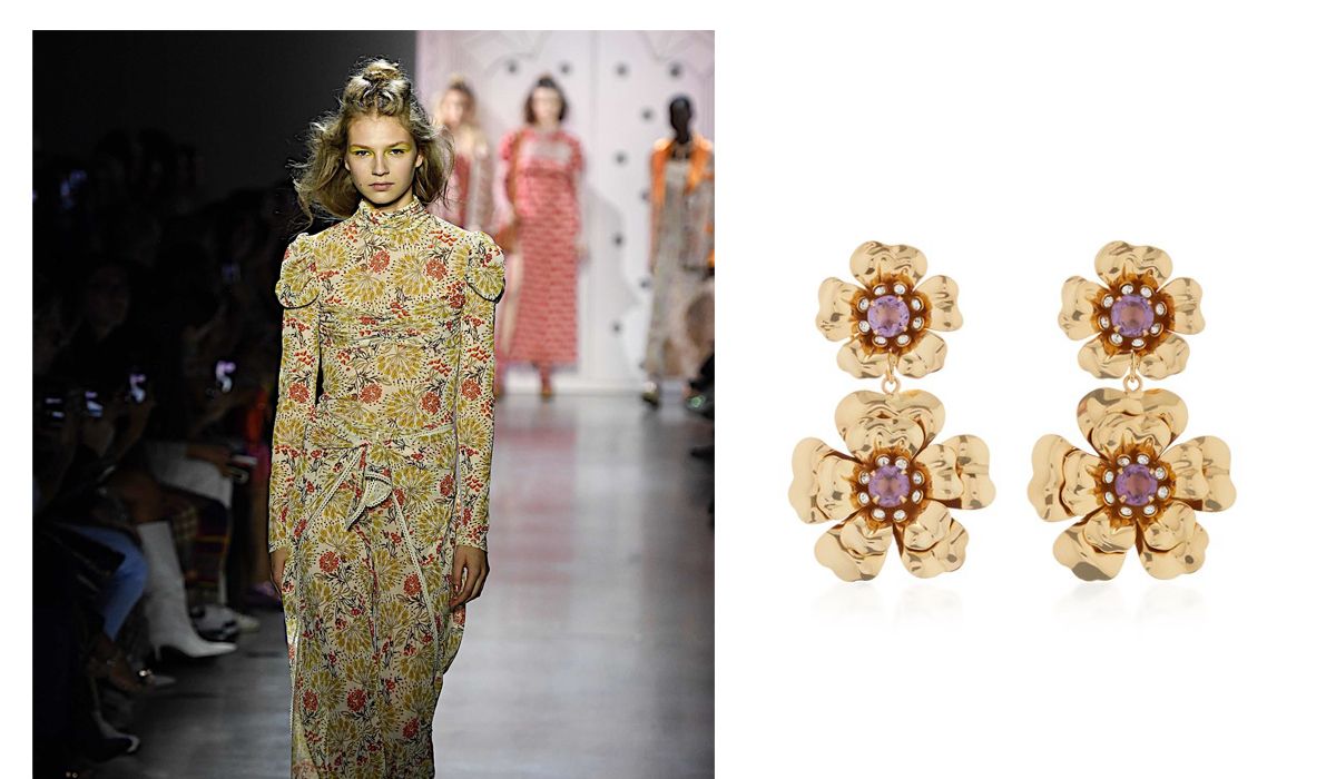 Anna Sui SS20 with Bounkit earrings 