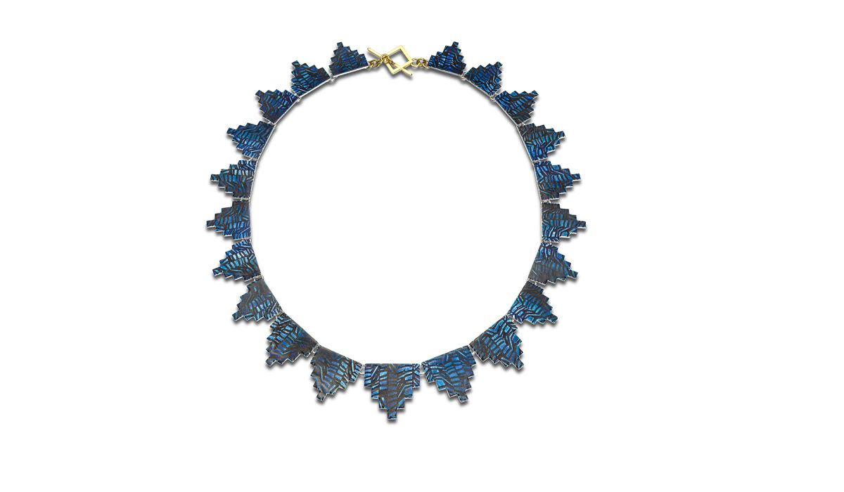 Karolina Baines, ‘Weave’ Necklace. Silver, 18ct Gold, Vitreous enamel