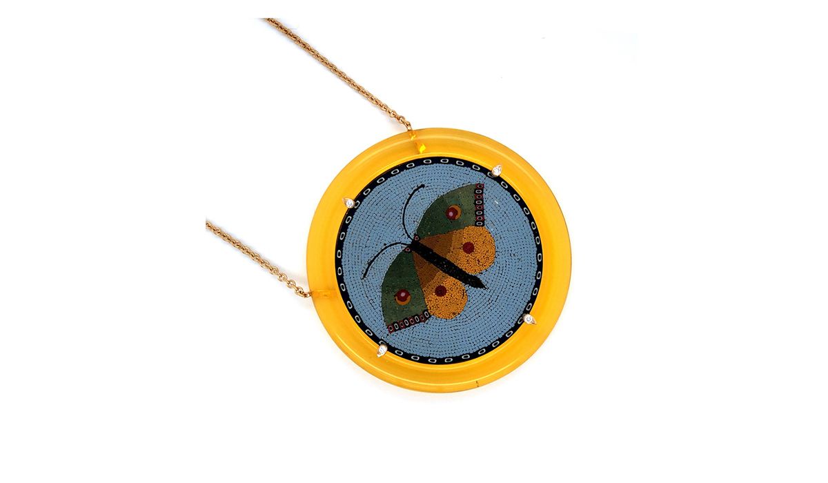18th century micro-mosaic pendant by Charlotte Angloz