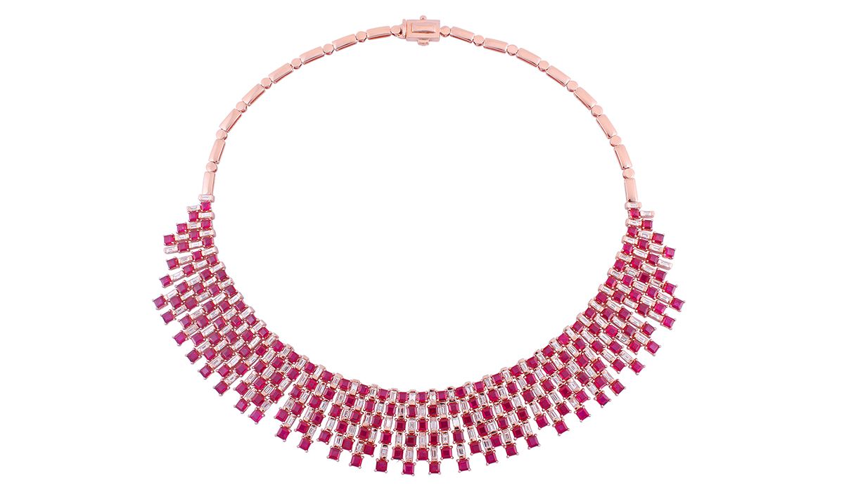 Gem Plaza diamond and ruby necklace 