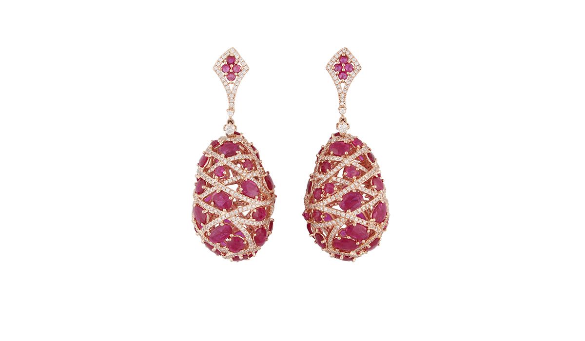 Gem Plaza diamond and ruby earrings