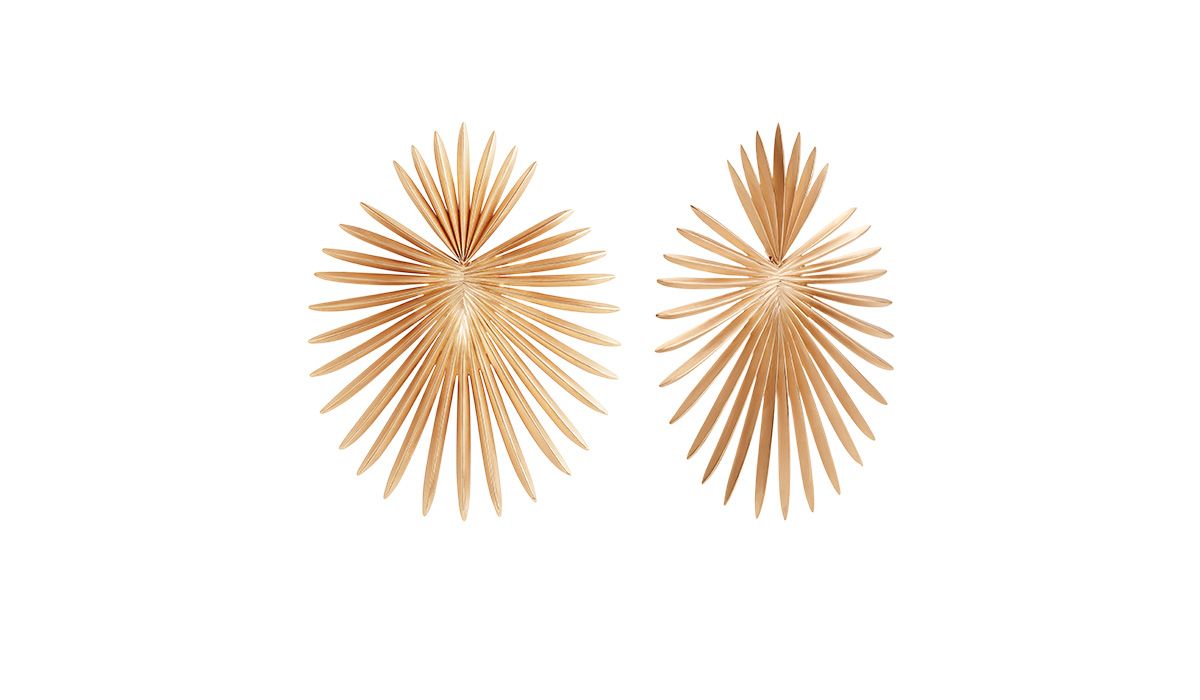 Rose gold and Large Palma earrings in rose gold