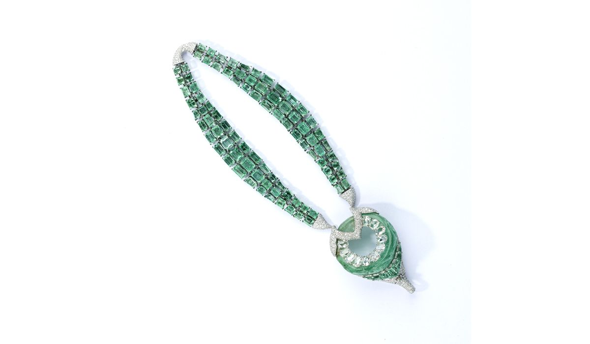  Emerald Archers bracelet and thumb ring, Glenn Spiro