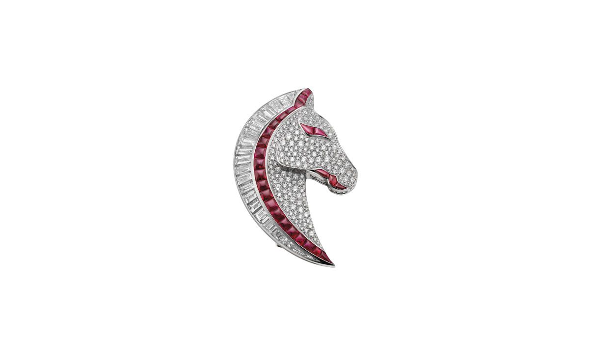 Horse-shaped brooch representing the symbol of the medieval feast Palio di Siena, Festa Italiana collection, Bulgari