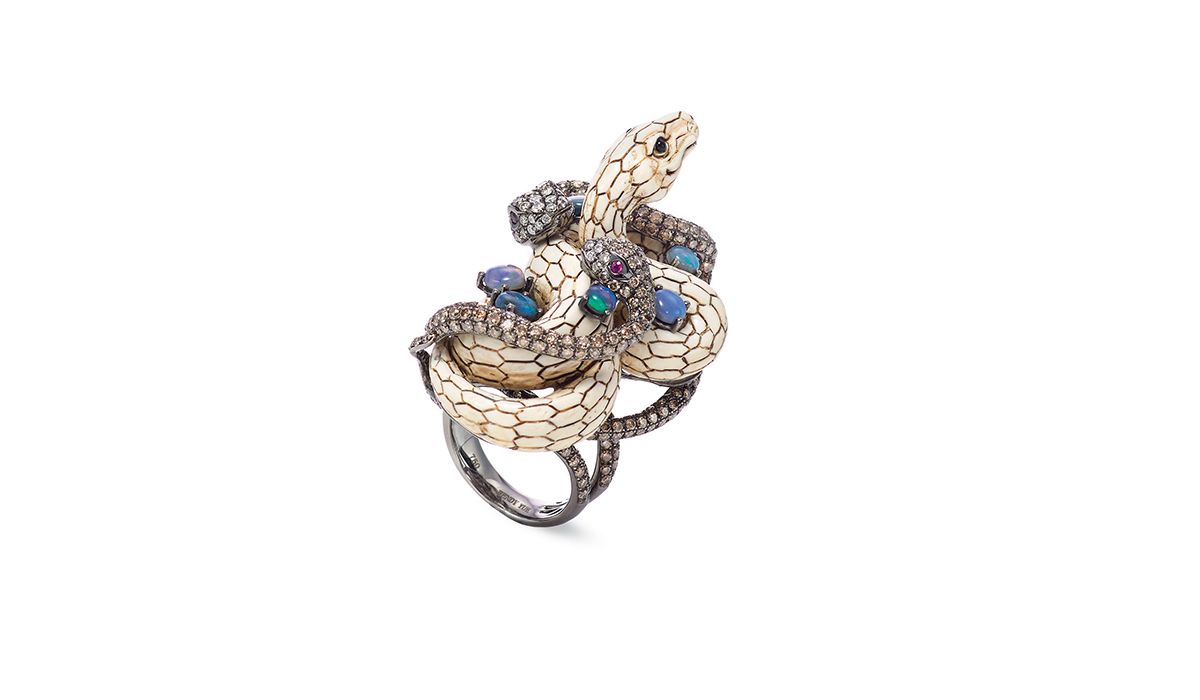 Serpent Wrap ring, Wendy Yue