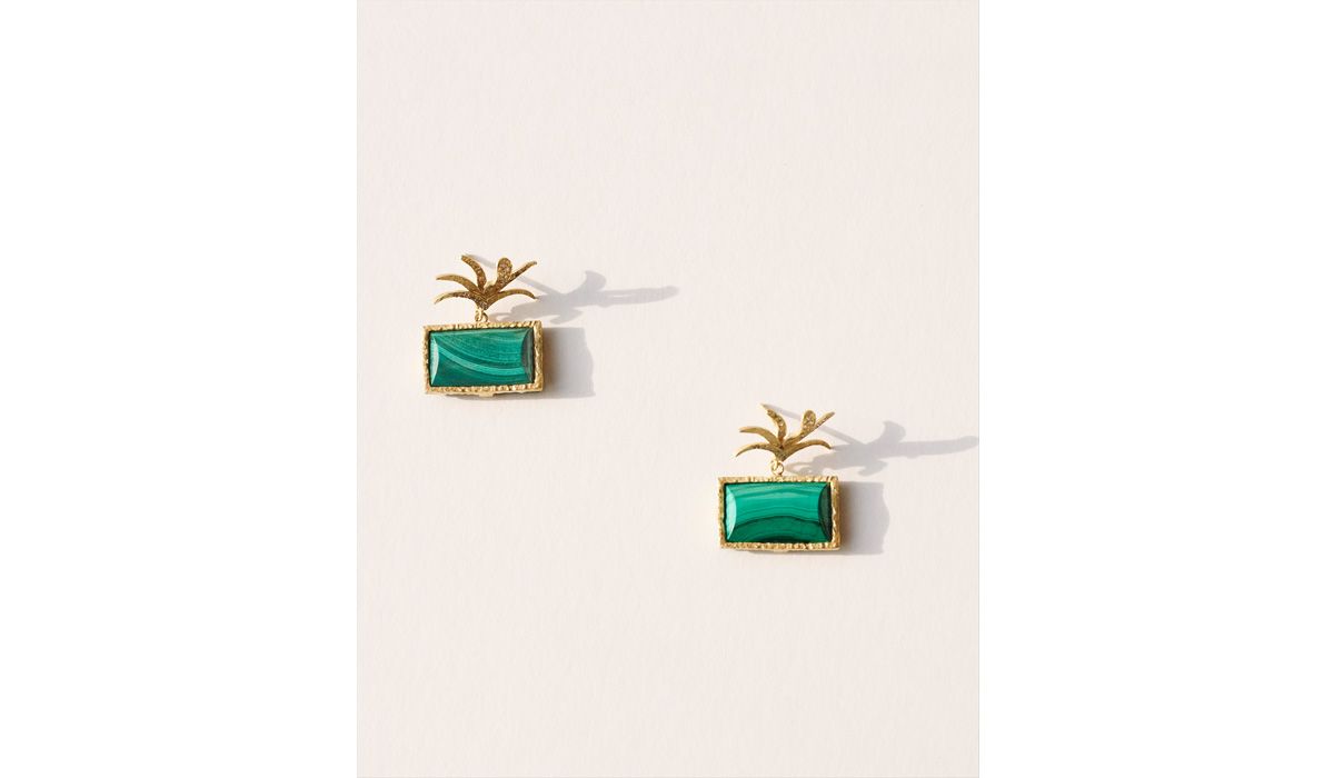 Roxy Green Palm Earrings