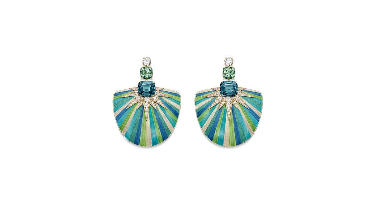 Green Aurora earrings, Sunlight Escape  collection, Piaget. 