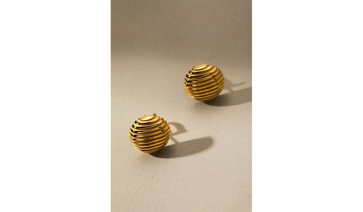 Yellow gold earrings by Pamela Zamore