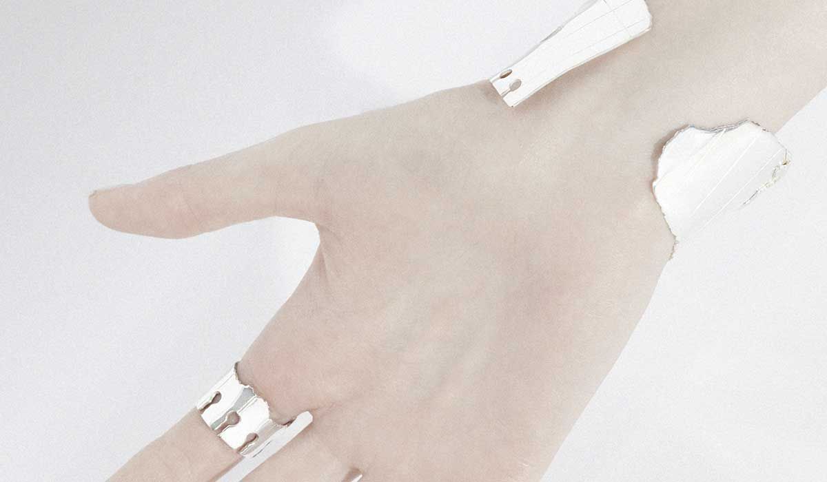 Silver cuff and ring, Unsent Letters collection, Zohra Rahman