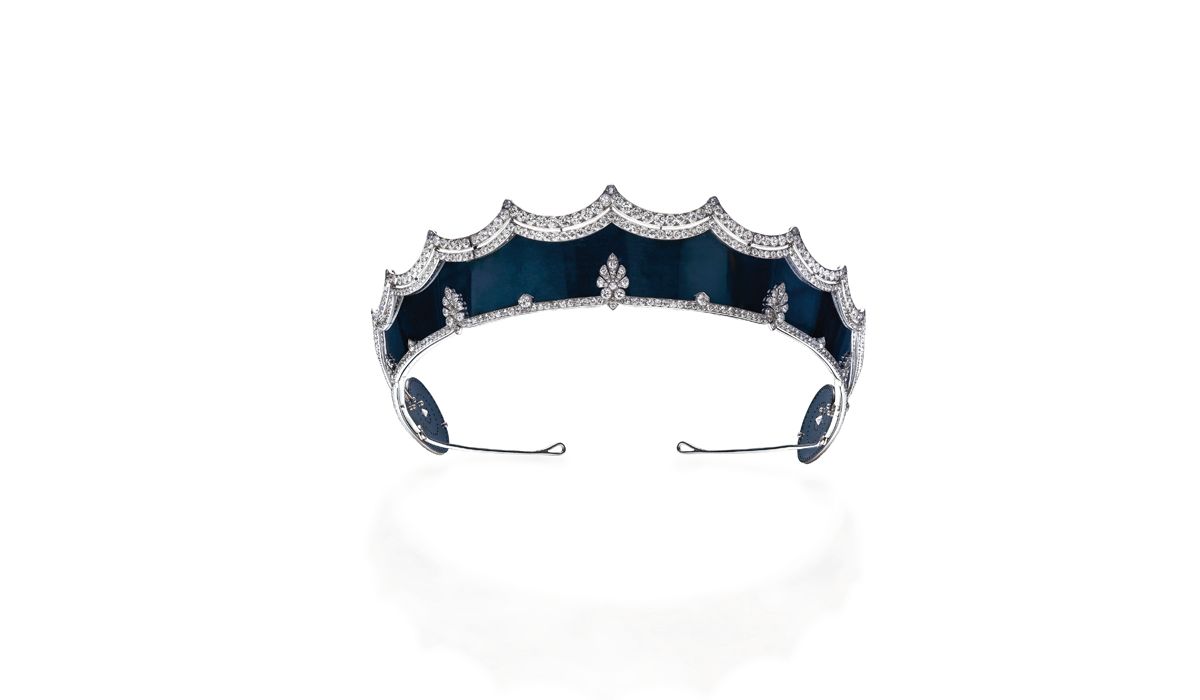 20th century steel and diamond tiara by Cartier