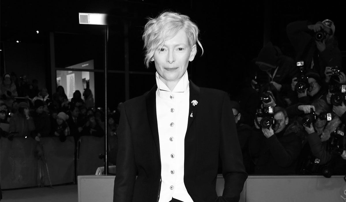 Tilda Swinton wearing Chanel's brooch